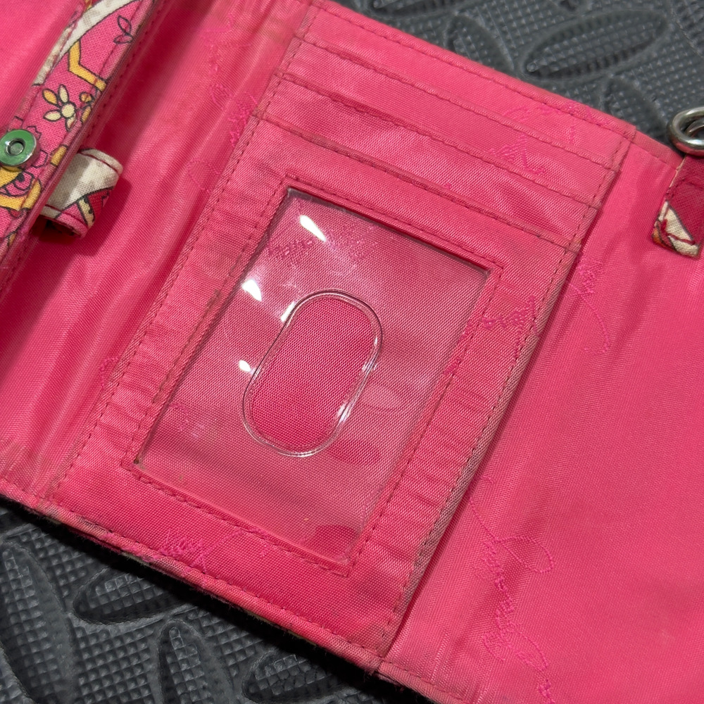 Vera Bradley Wristlet Purse Women's Red Pink Paisley ID Pocket Strap Wallet USED - Picture 6 of 11